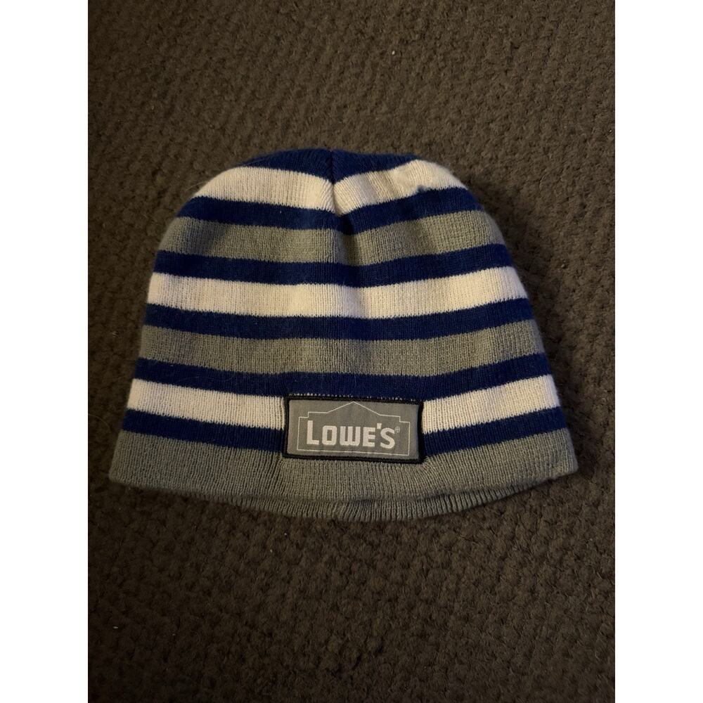 Lowe's Beanie Hat Multicolor One Size Embroidered Stretch Fit Knitted Acrylic